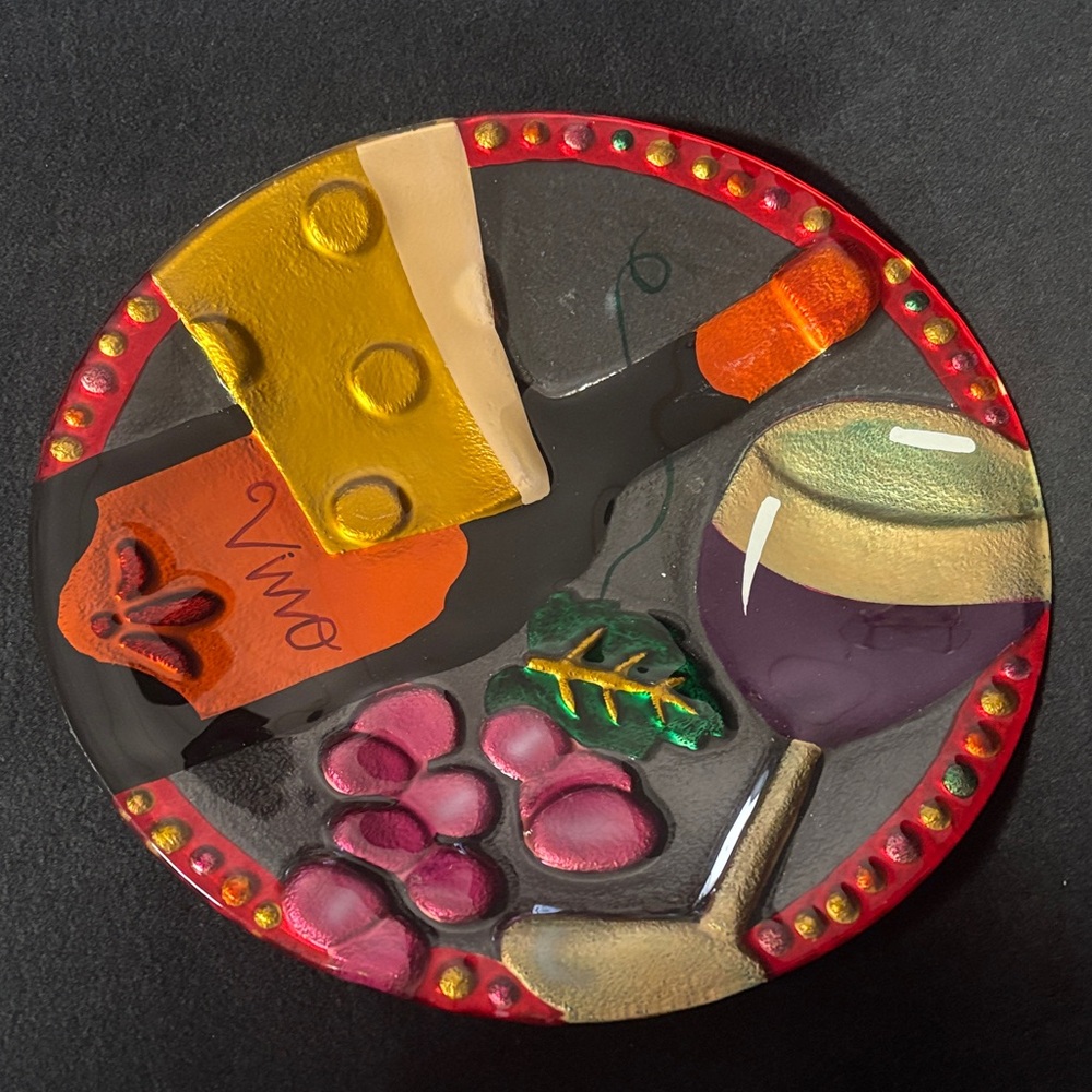Lori Siebert Silvestri Fused Glass Wine and Cheese Platter